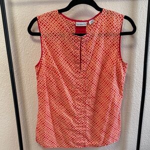 Liz Claiborne Red Patterned Blouse